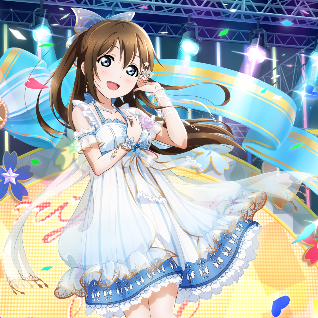 Девушка в красивом платье аниме Живая Любовь!