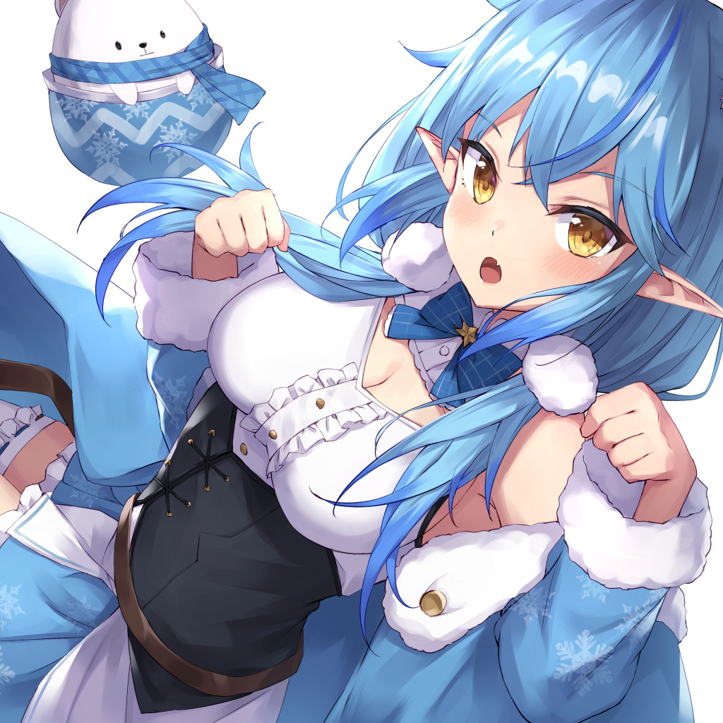 Девушка с голубыми волосами аниме  Виртуальный Ютубер