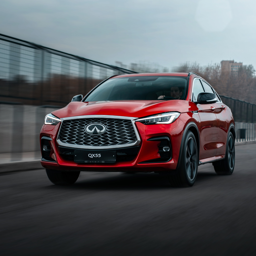 Красный внедорожник Infiniti QX55 AWD 2021 года