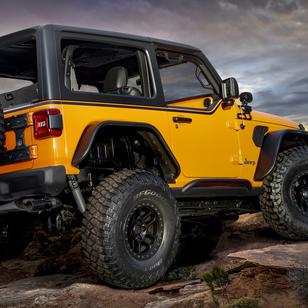 Внедорожник Jeep Orange Peelz 2021 года вид сзади