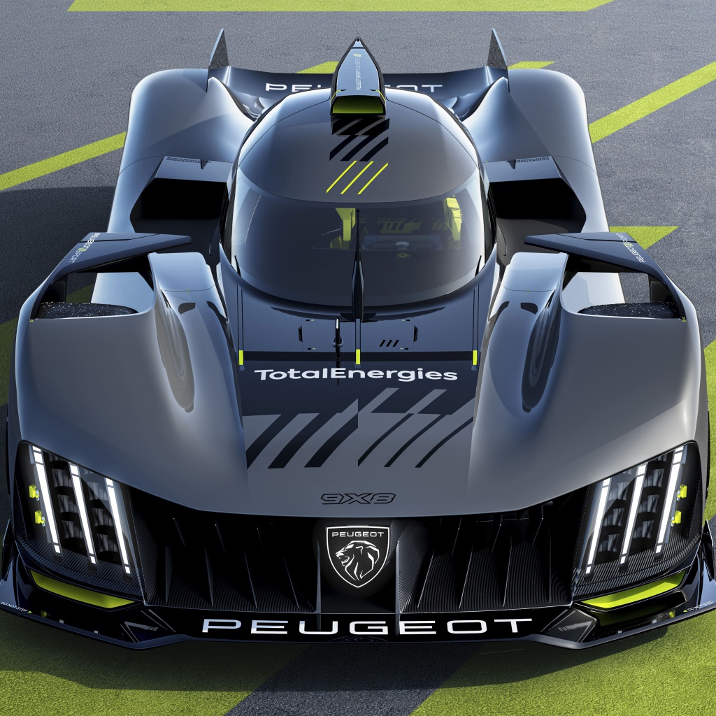 Гоночный автомобиль Peugeot 9X8,  2022 года вид сверху