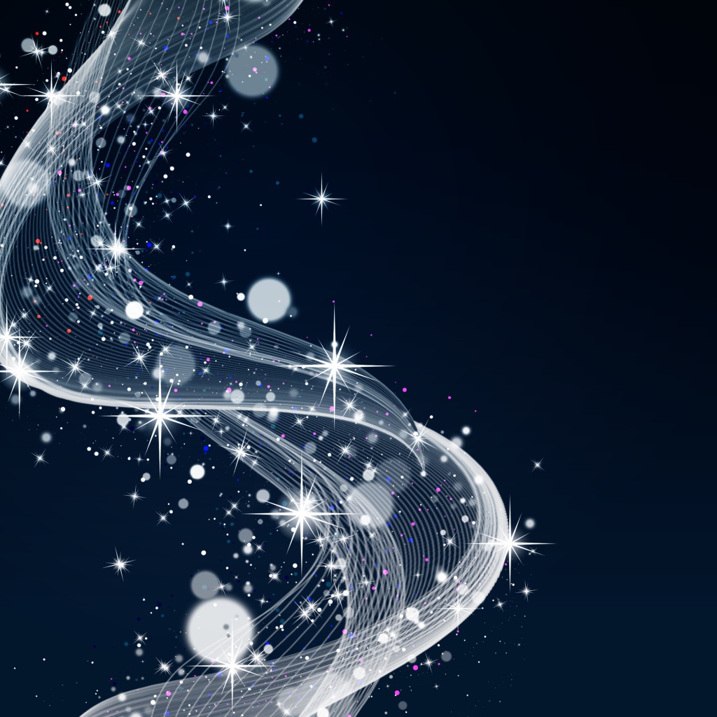 Красивая белая волна со звездами на синем фоне 