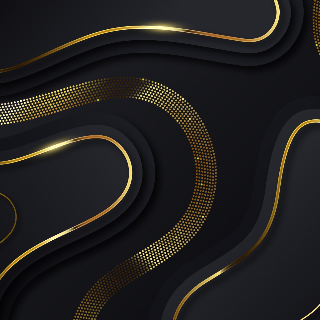 Black background with golden waves