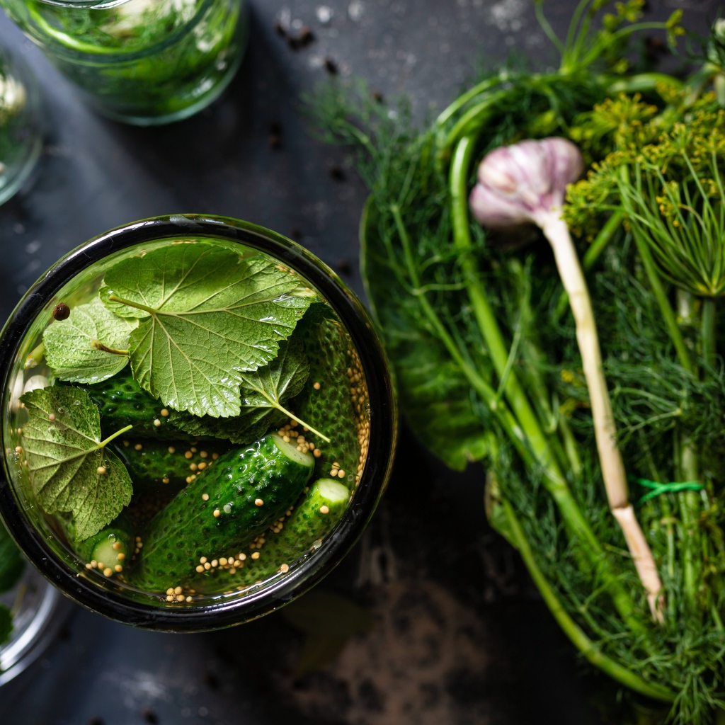 Консервирование огурцом с зеленью 