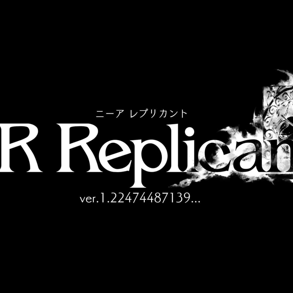Логотип новой ролевой игры NieR Replicant ver.1.22474487139 на черном фоне