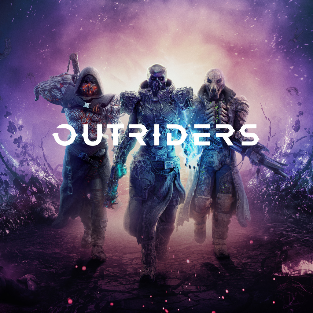 Постер игры в стиле лут-шутер  Outriders для PlayStation