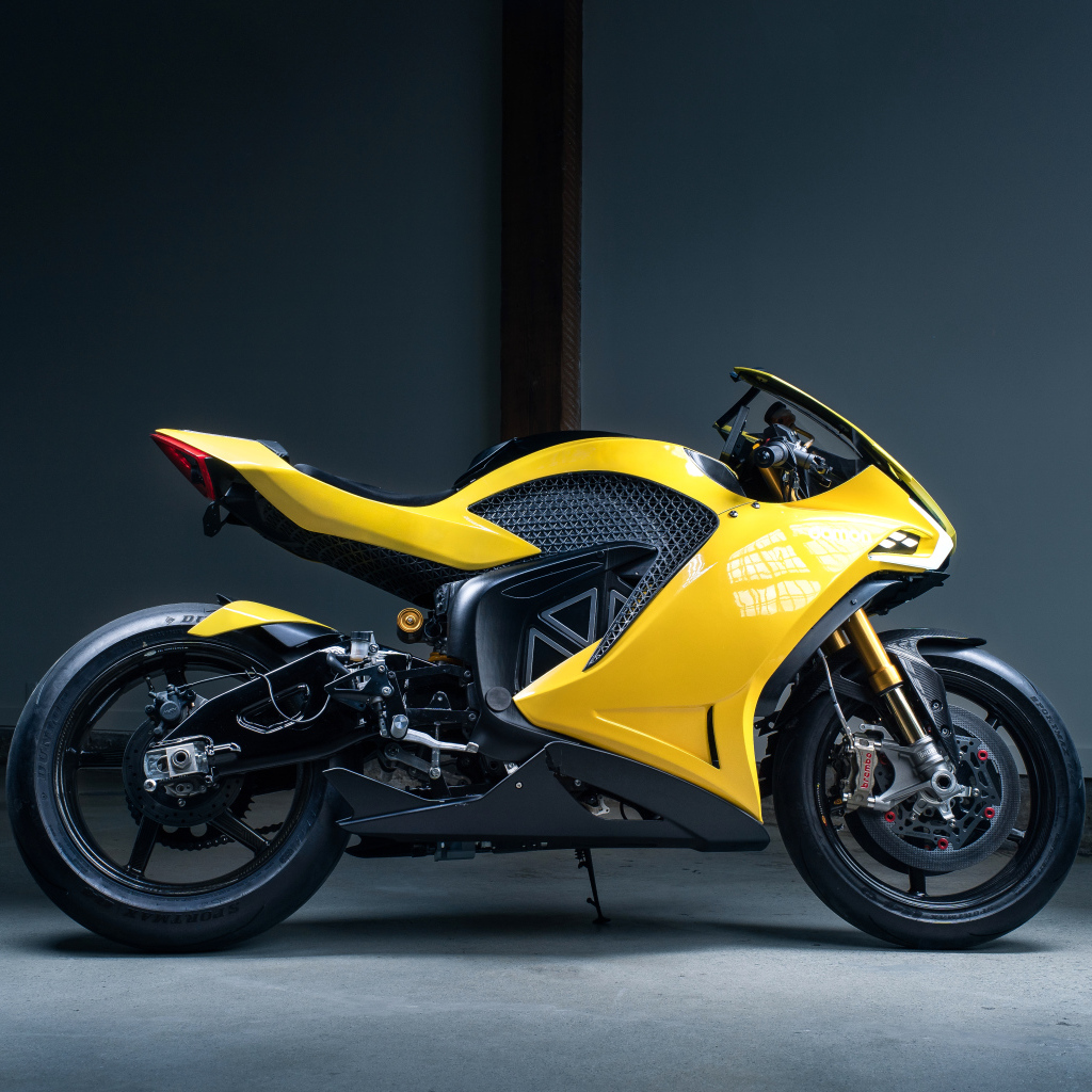 Желтый электрический мотоцикл Damon Hypersport Premier