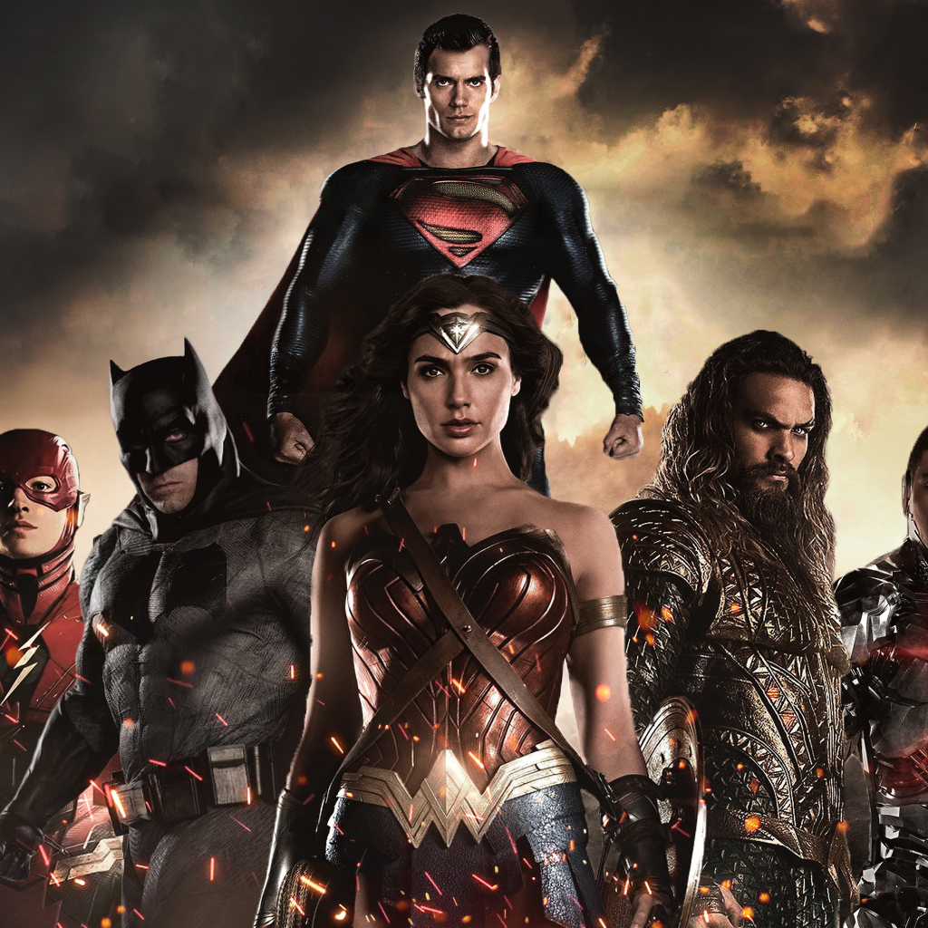 Крутой супергеройский постер фильма  Лига справедливости Зака Снайдера, 2021