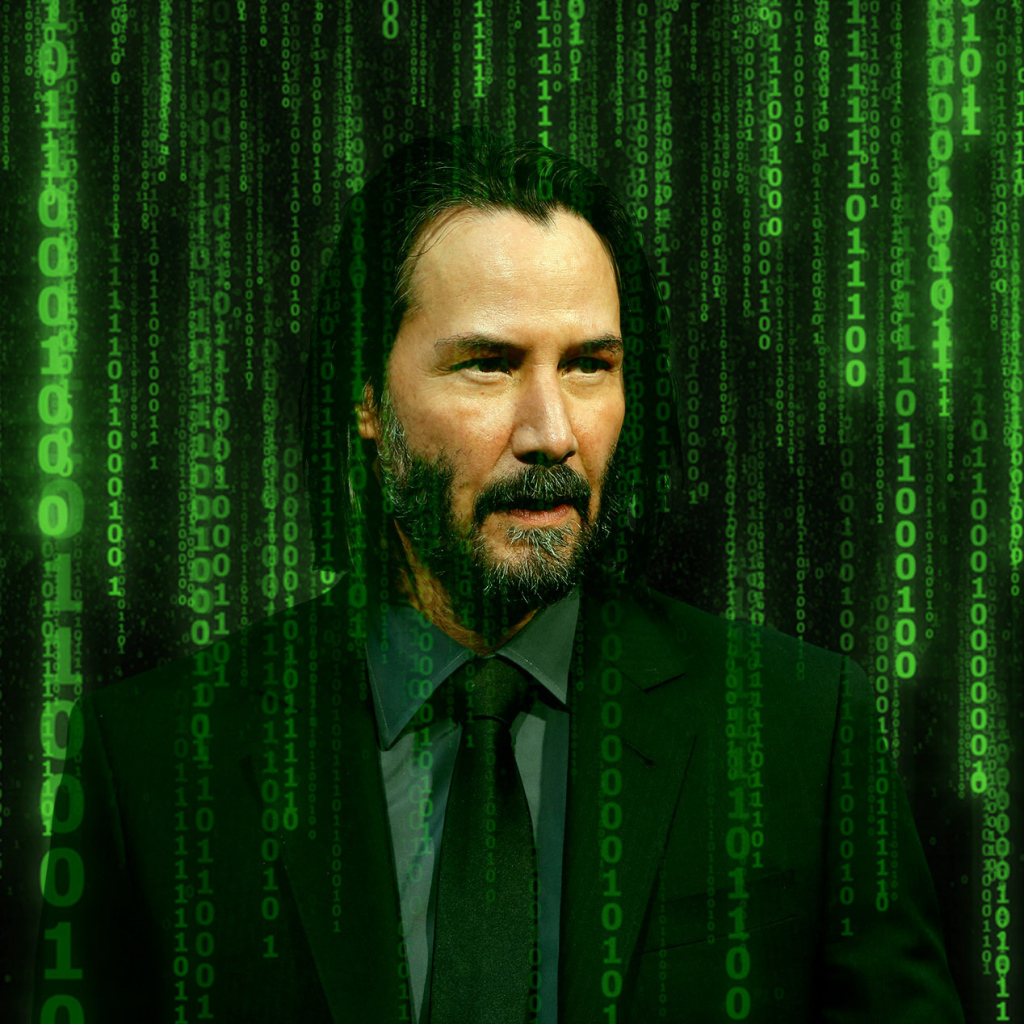 Keanu Reeves in the new Matrix 4 movie, 2021