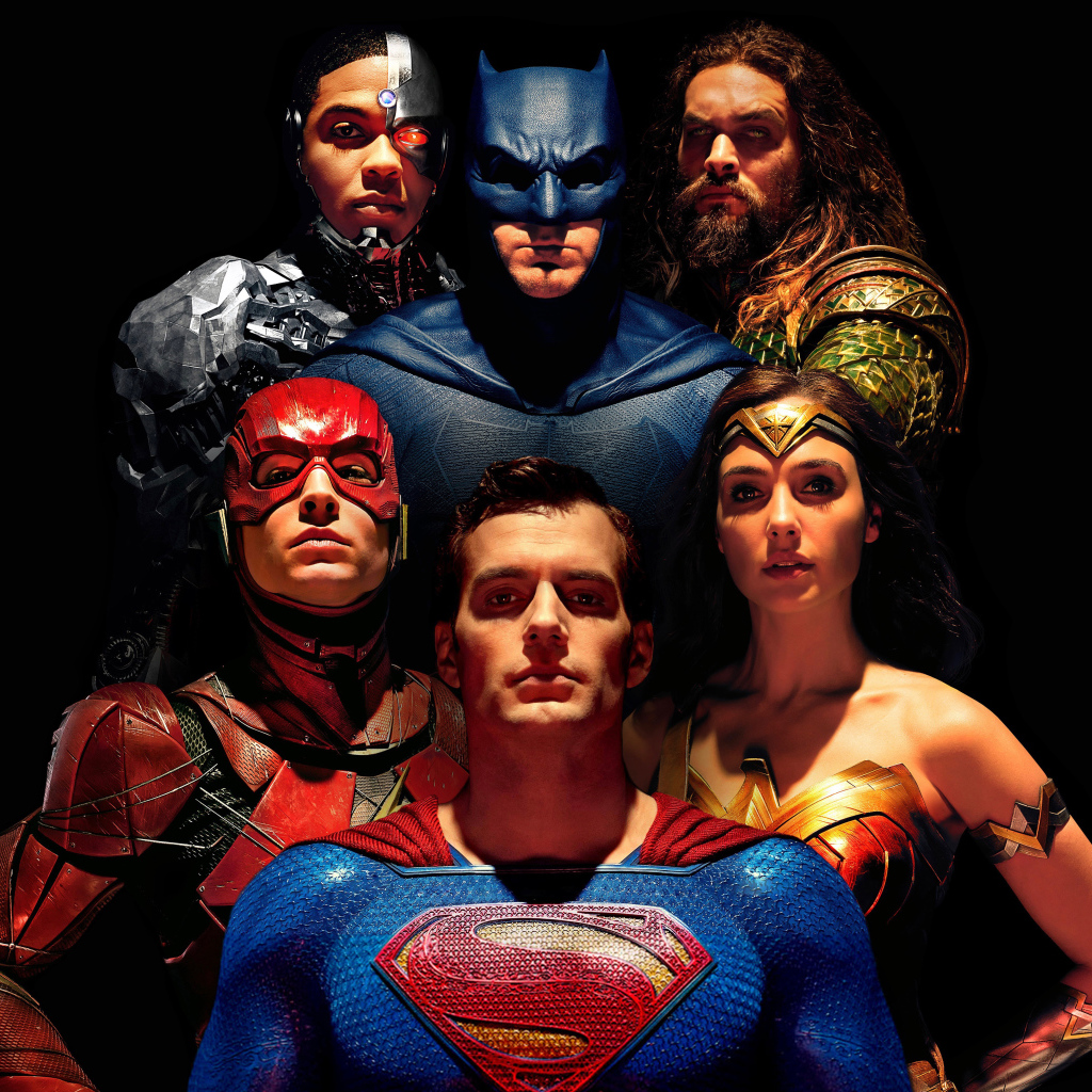 Супергерои на черном фоне фильм Лига справедливости Зака Снайдера