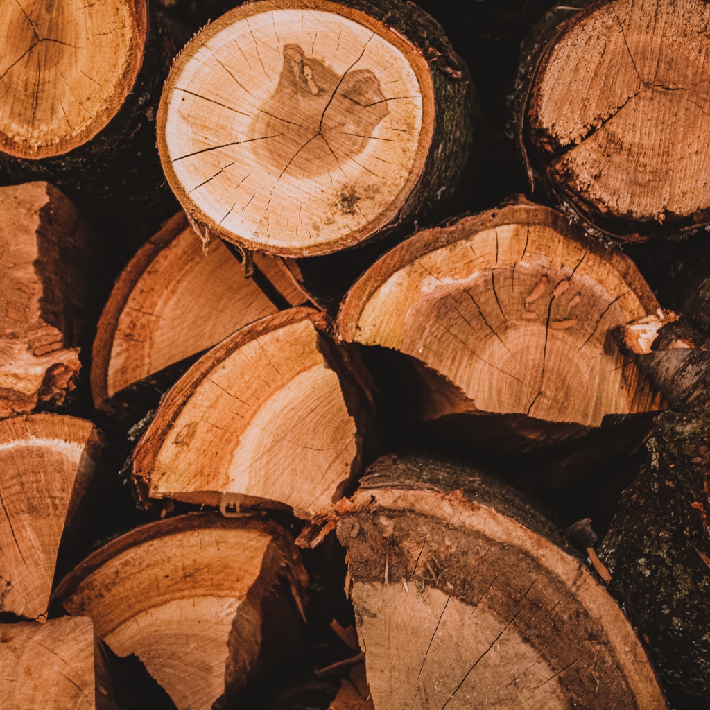 Рубленные дрова крупным планом