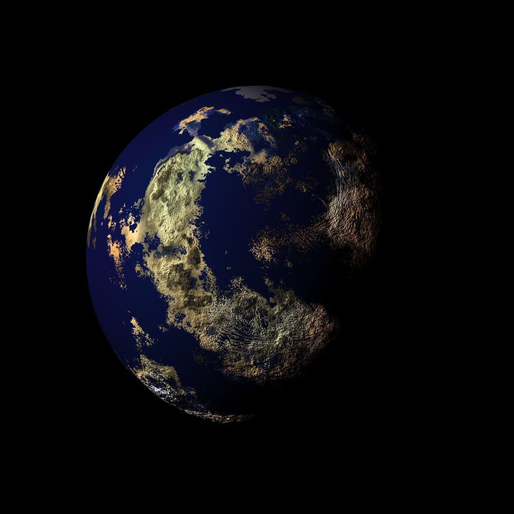 Большая планета Земля на черном фоне