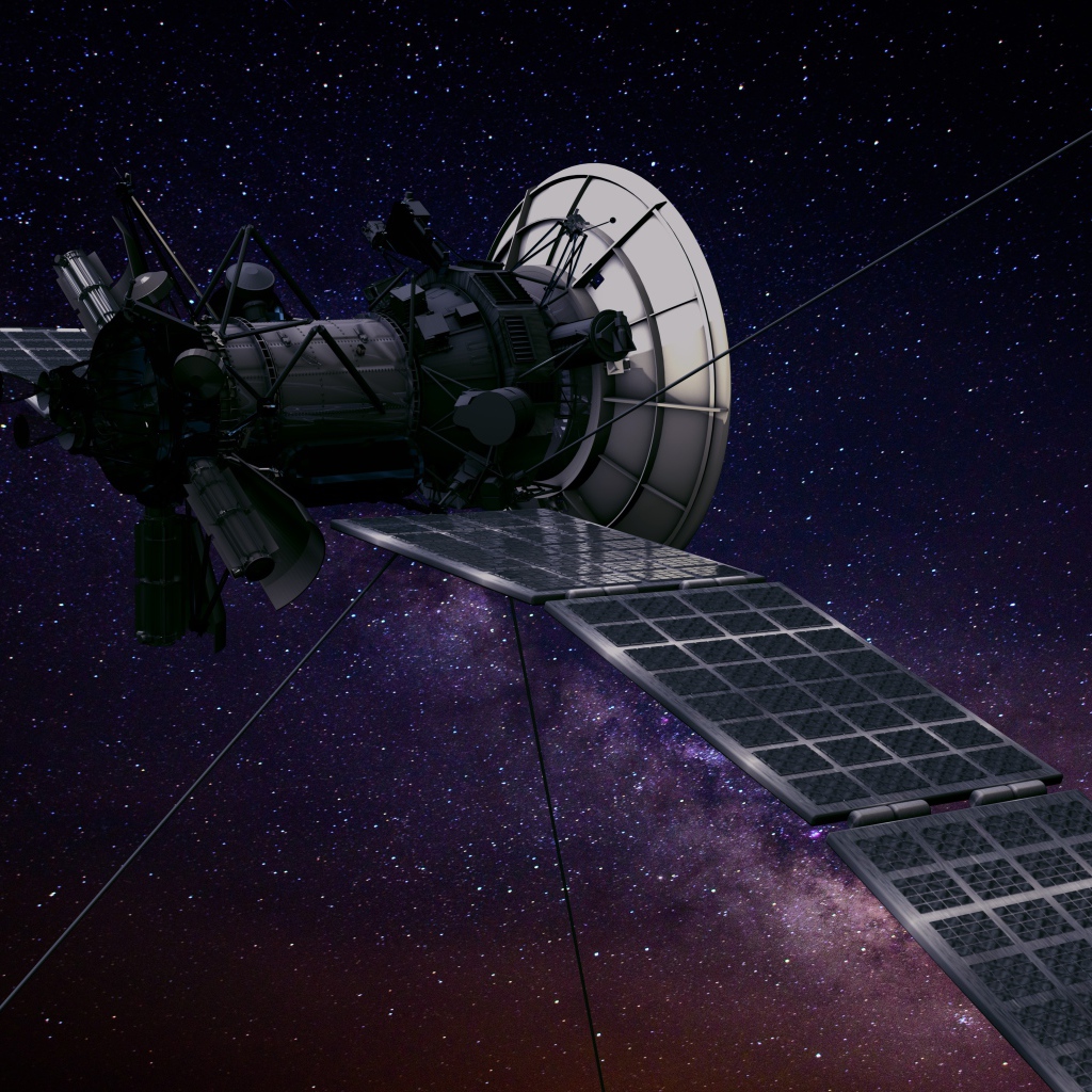 Космическая станция пролетает над планетой