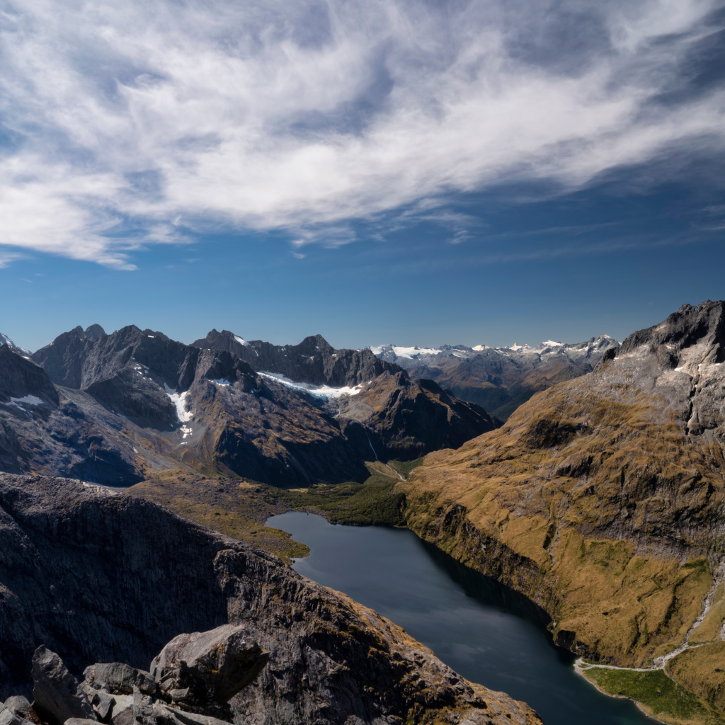Озеро возле гор, Новая Зеландия