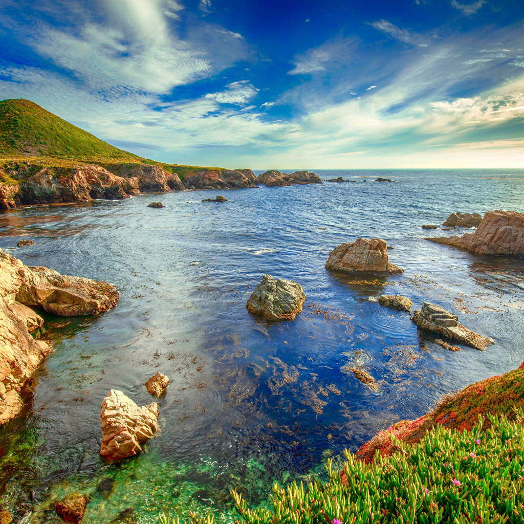 Красивое морское побережье, Калифорния. США