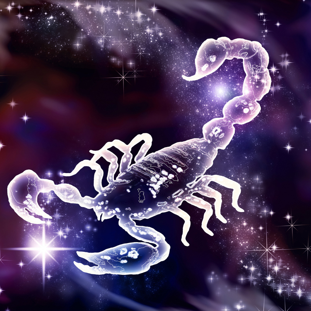 Неоновый знак зодиака скорпион