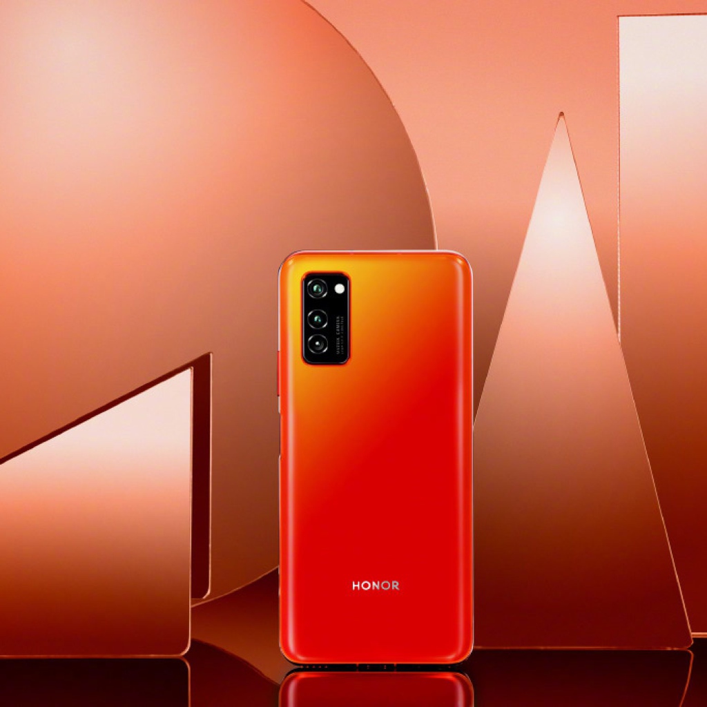 Оранжевый смартфон Honor v40