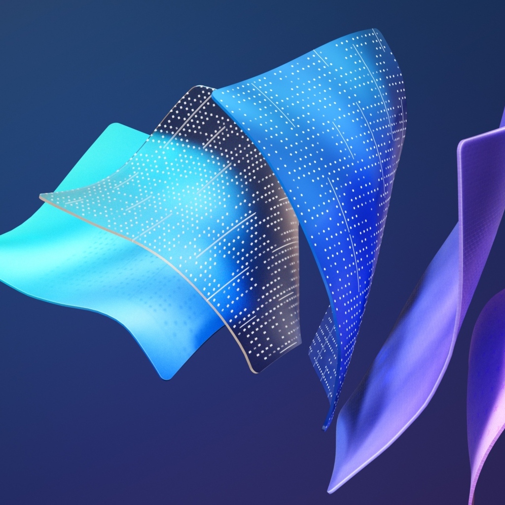 Рисунок 3д для  Windows 11 на синем фоне