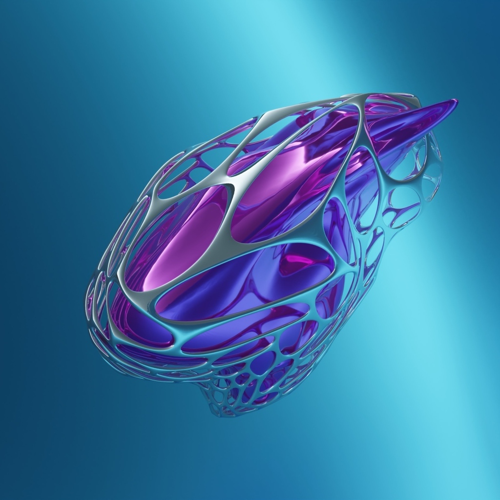 Объект 3д на голубом фоне