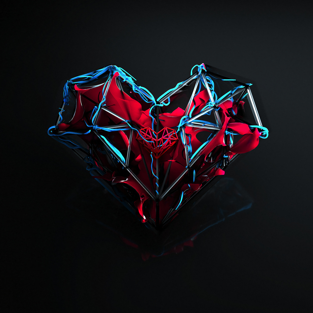 Абстрактное сердце на черном фоне
