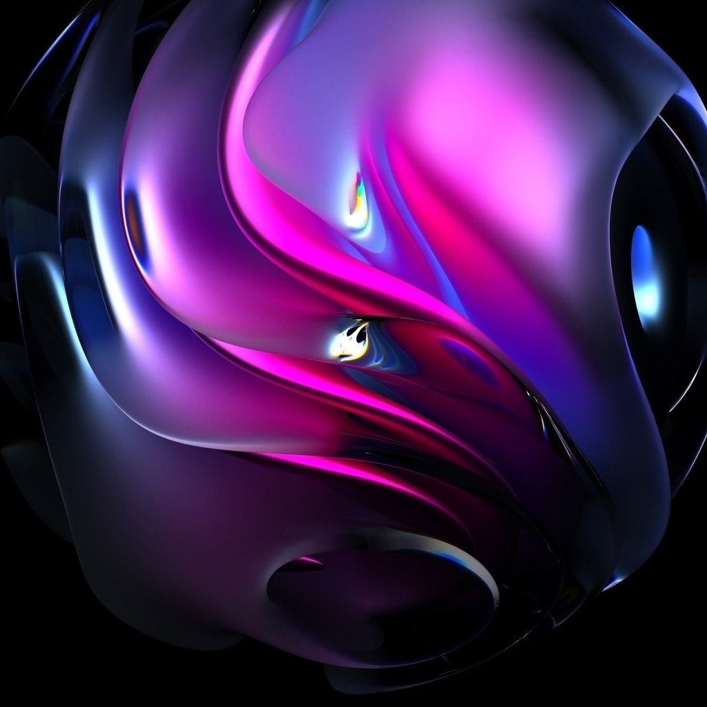 Абстрактный металлический шар на черном фоне