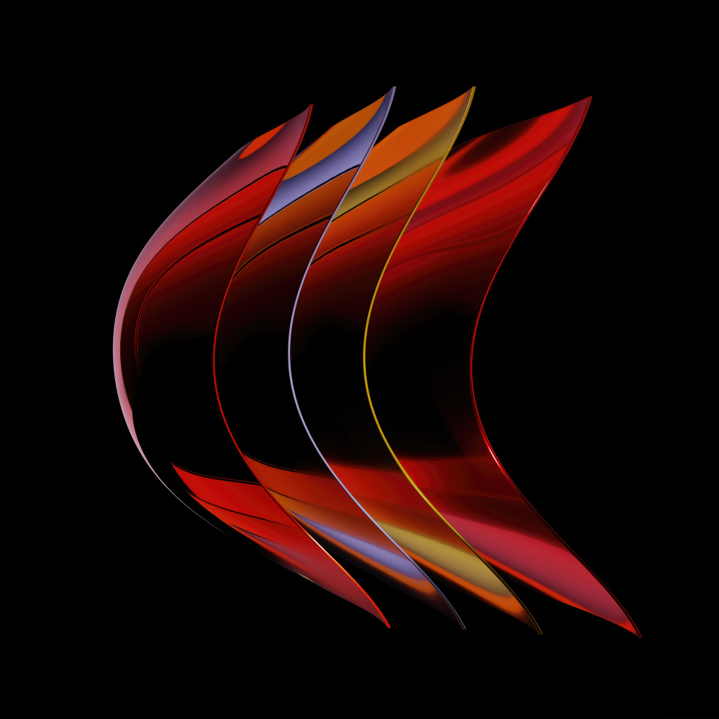 Абстрактные красные 3д формы на черном фоне