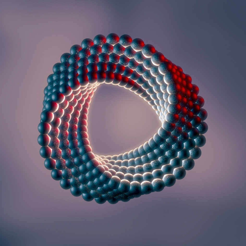 Абстрактная спираль из металлических шаров