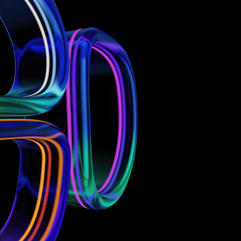 Абстрактные квадратные стеклянные формы 3d графика на черном фоне