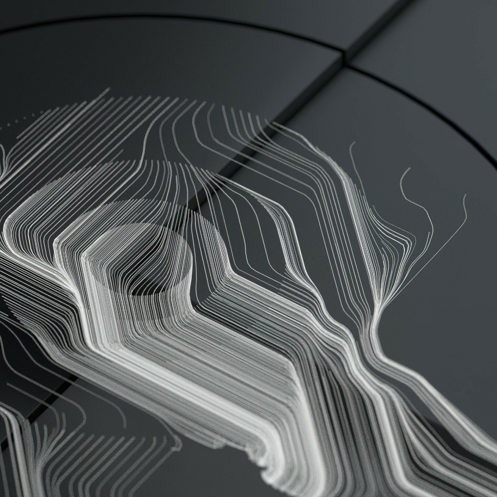 Абстрактные белые линии на сером фоне