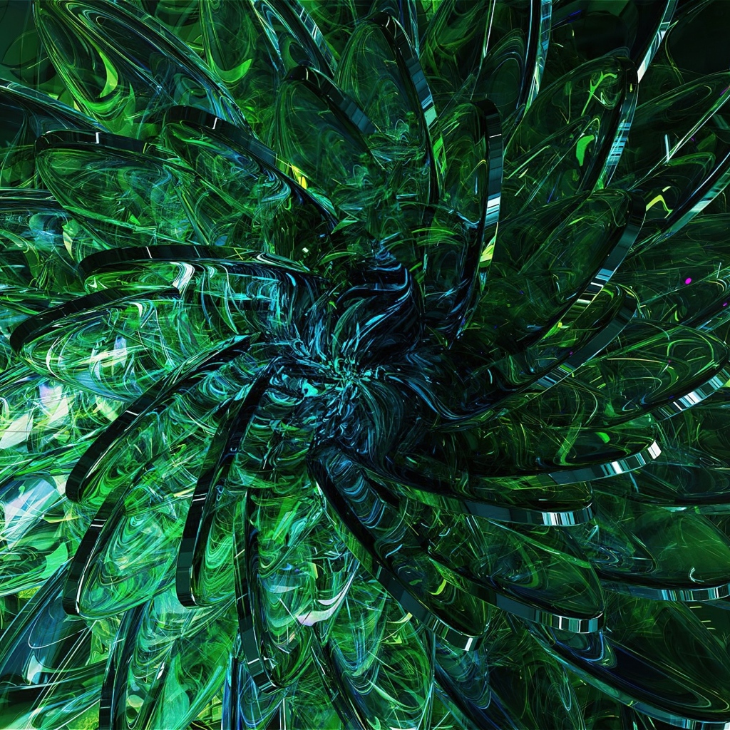 Красивый абстрактный зеленый цветок