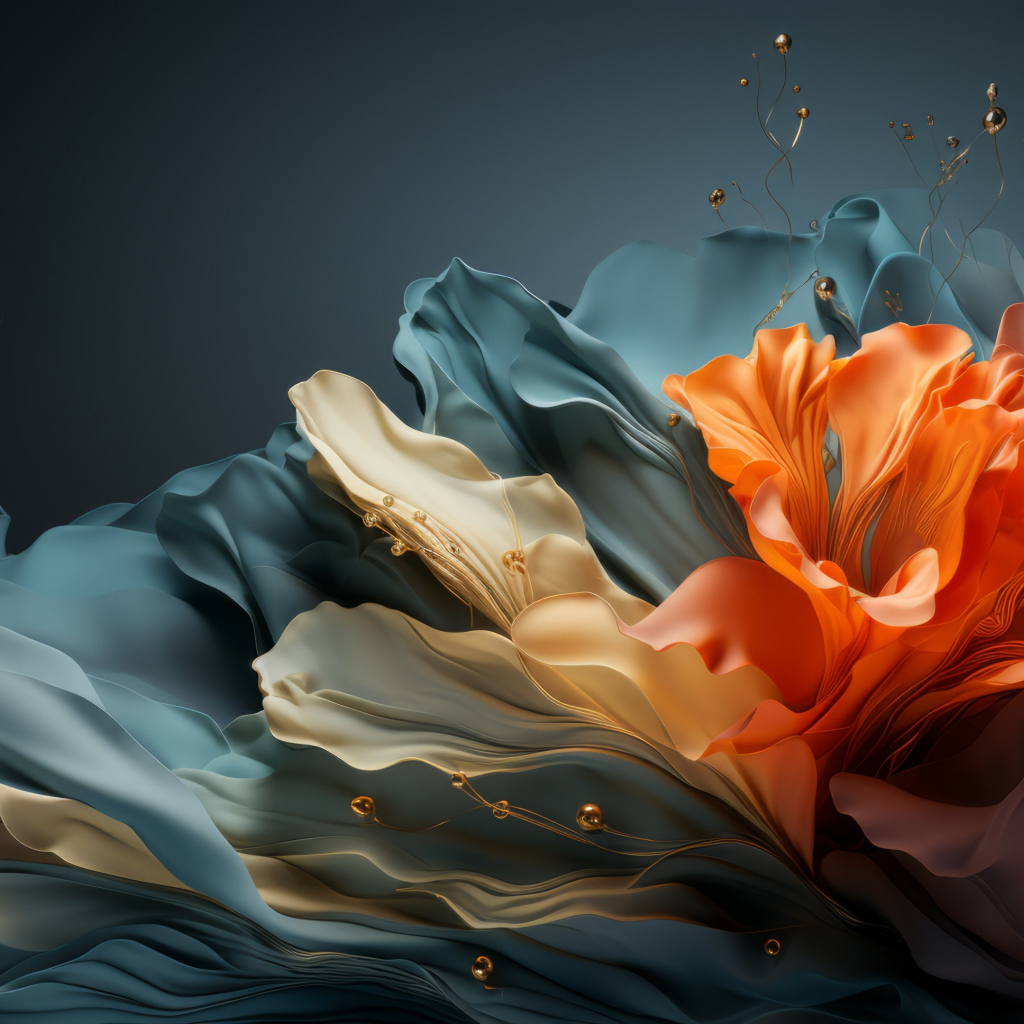 Красивый волнистый абстрактный цветок