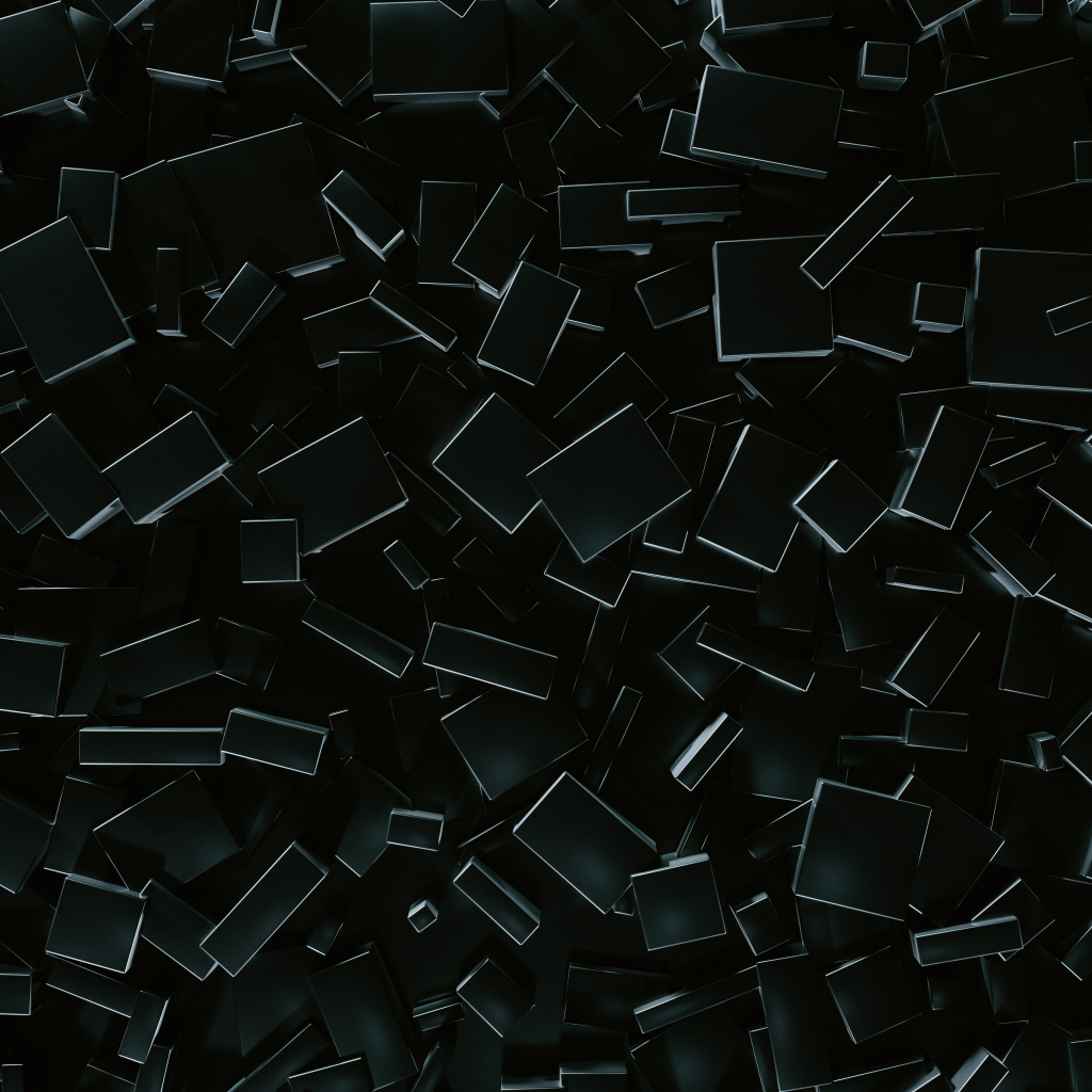 Черные абстрактные кубы крупным планом