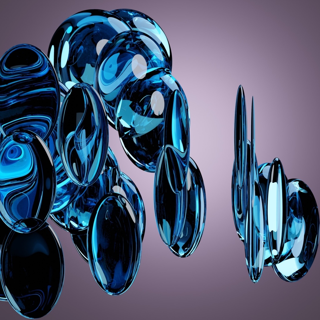 Синие кристаллы на черном фоне