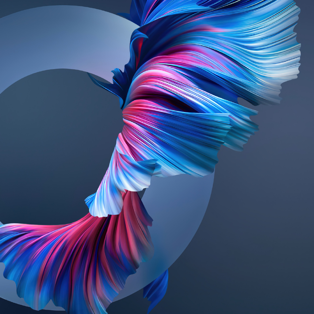 Круг и разноцветные волны на сером фоне