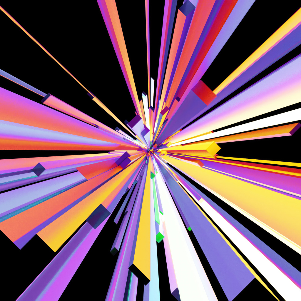 Динамические разноцветные геометрические 3д фигуры