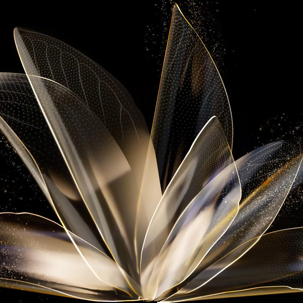 Фантастический абстрактный цветок на черном фоне
