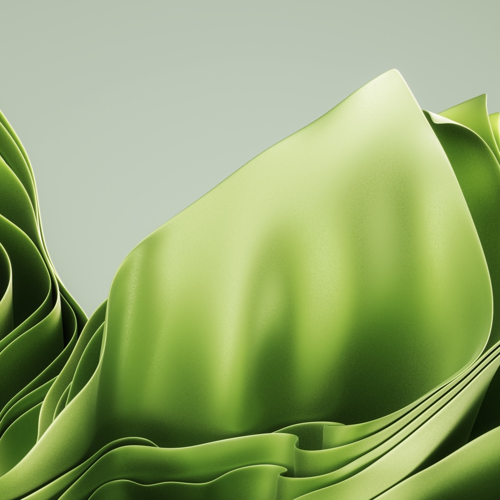 Зеленые абстрактные листья на сером фоне