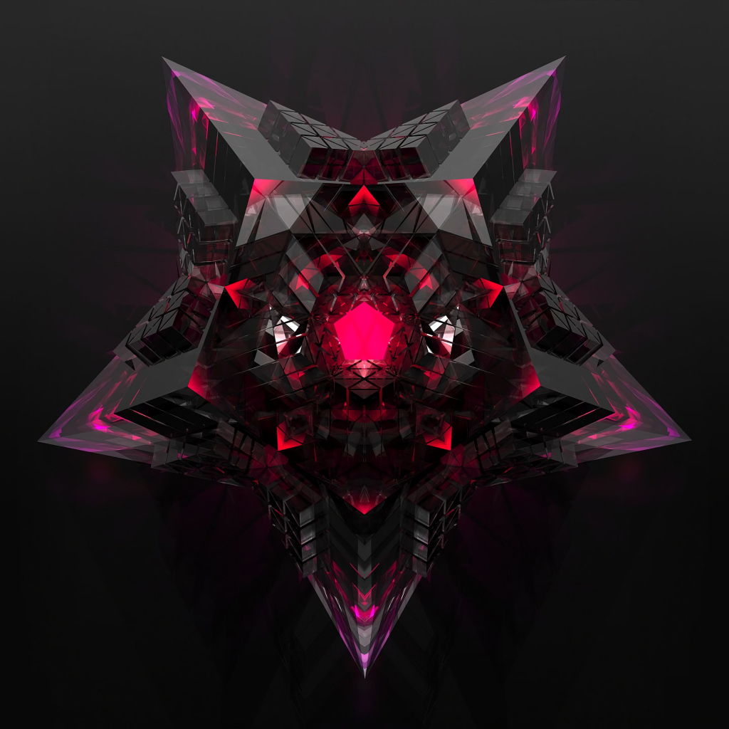 Большая 3д звезда на черном фоне