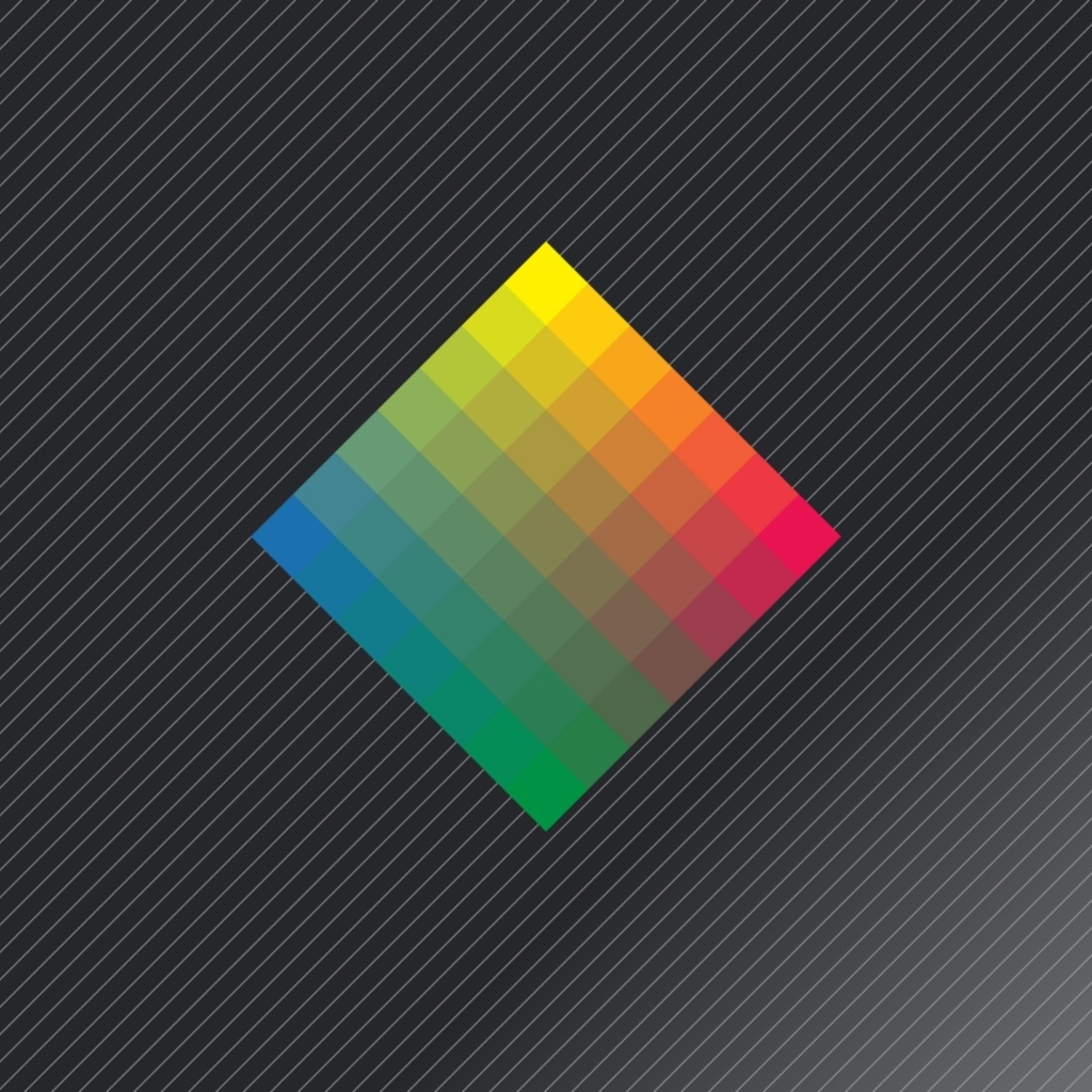 Разноцветный ромб на сером фоне