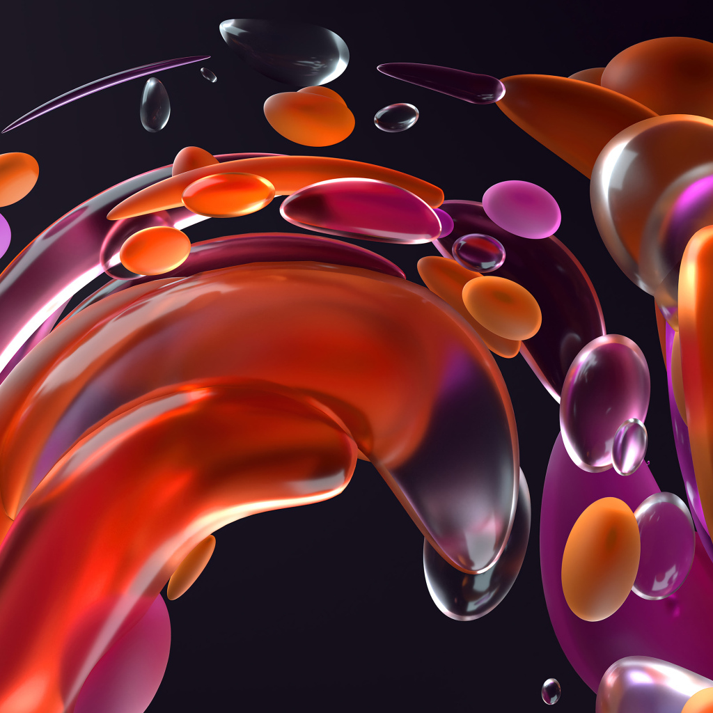 Разноцветные абстрактные пузыри на черном фоне