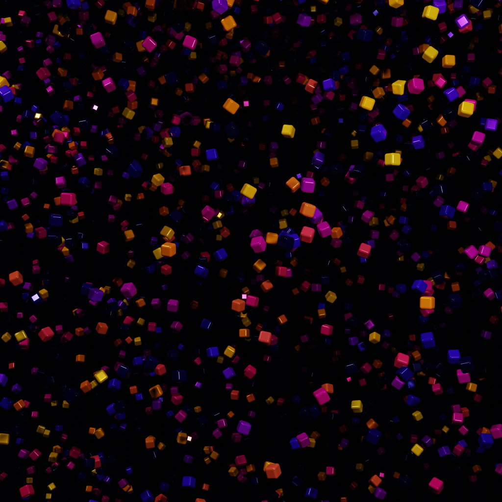 Разноцветные абстрактные кубики в воздухе