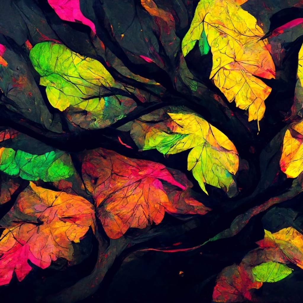Разноцветные абстрактные листья