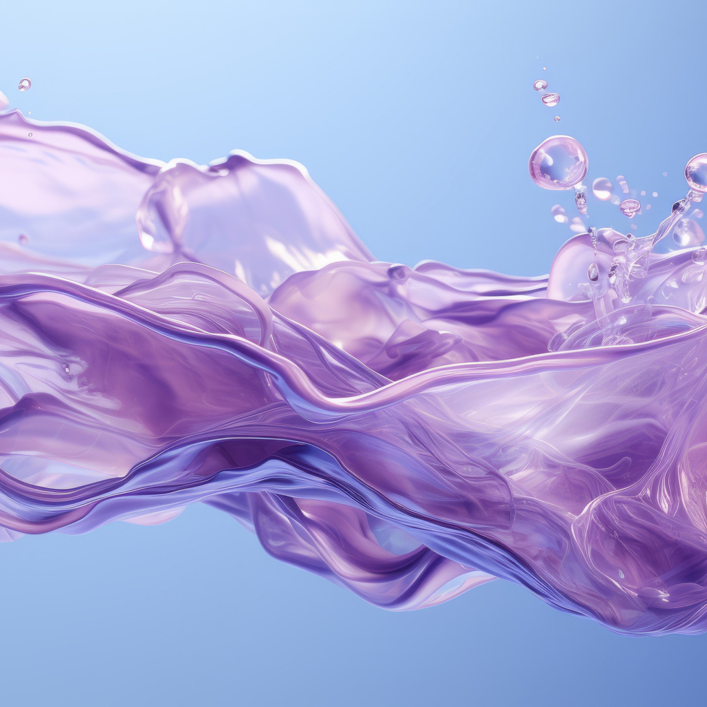 Фиолетовая абстракция краска на голубом фоне