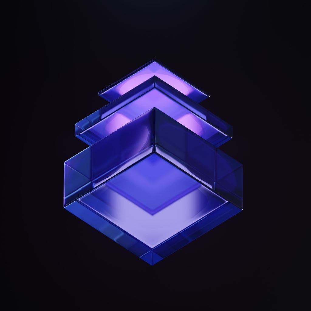 Фиолетовые кубы на черном фоне