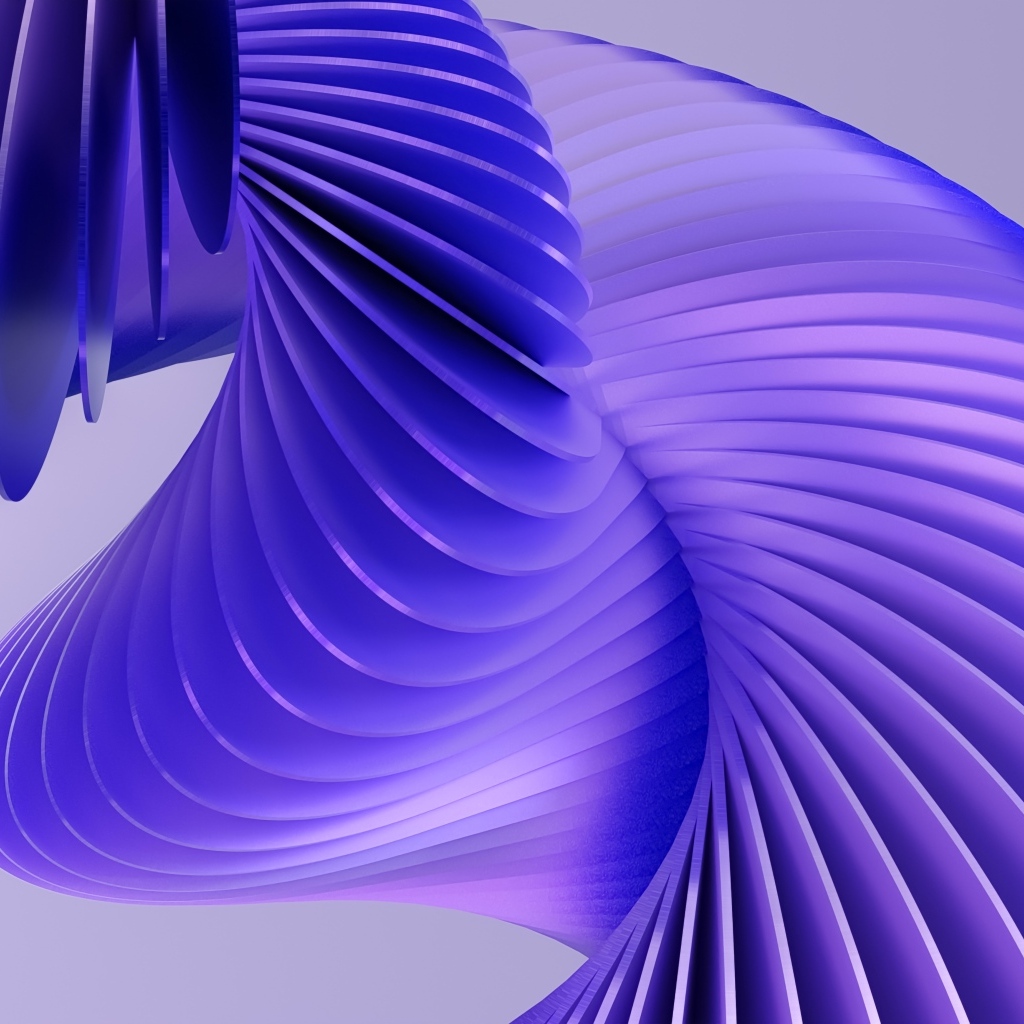 Фиолетовая волнистая спираль на сером фоне