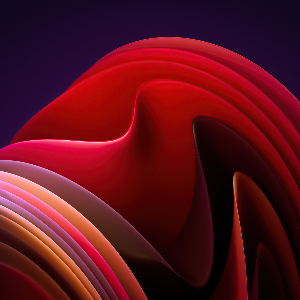 Красные волны на фиолетовом фоне абстракция