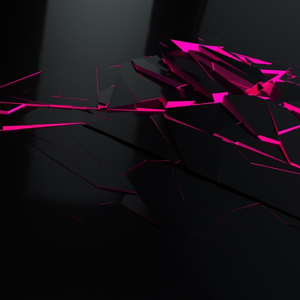 Осколки разбитого черного стекла 3д графика