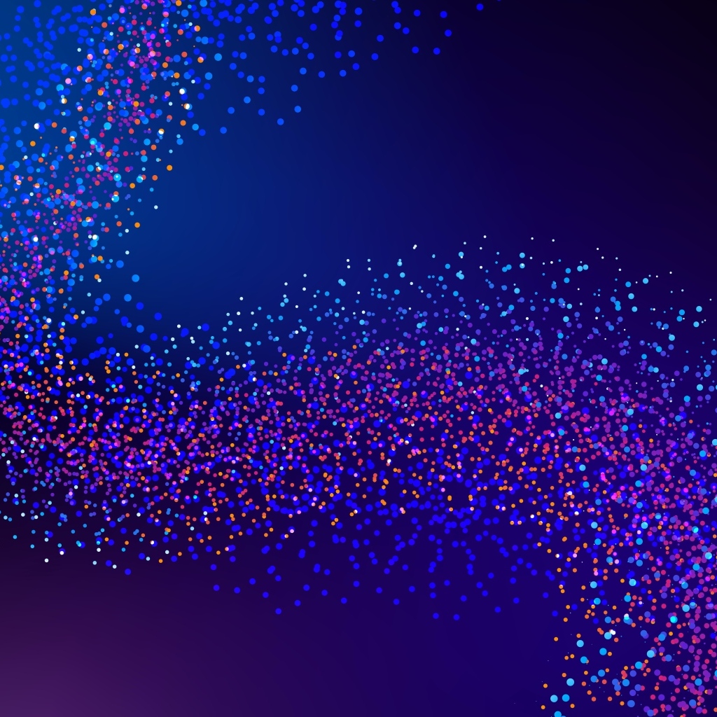 Звездная неоновая пыль на синем фоне