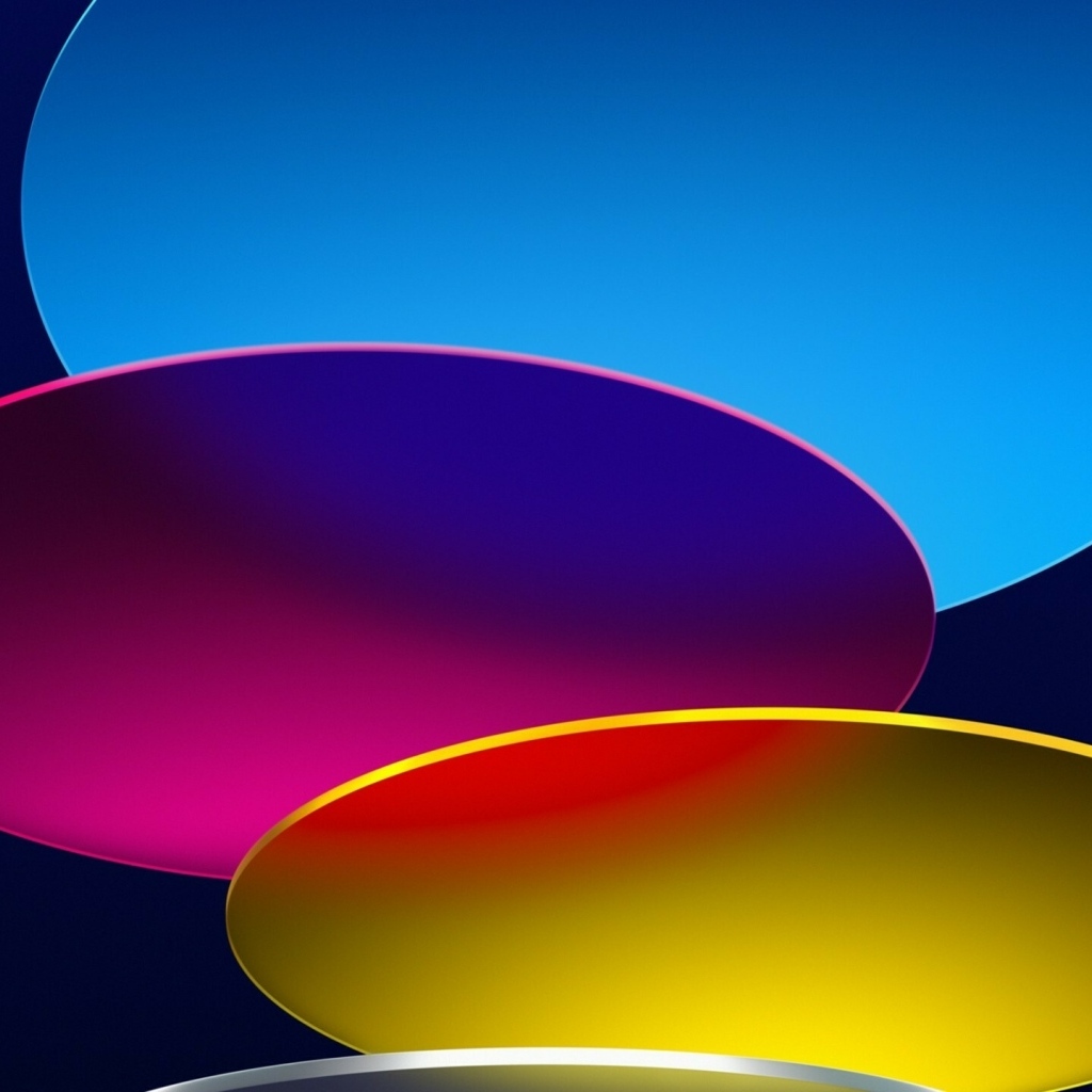 Три разноцветных круга на синем фоне, 3д