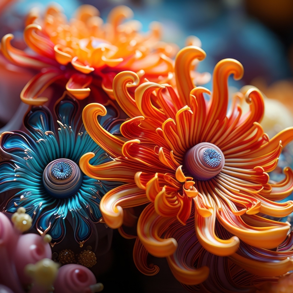 Необычные абстрактные лесные цветы